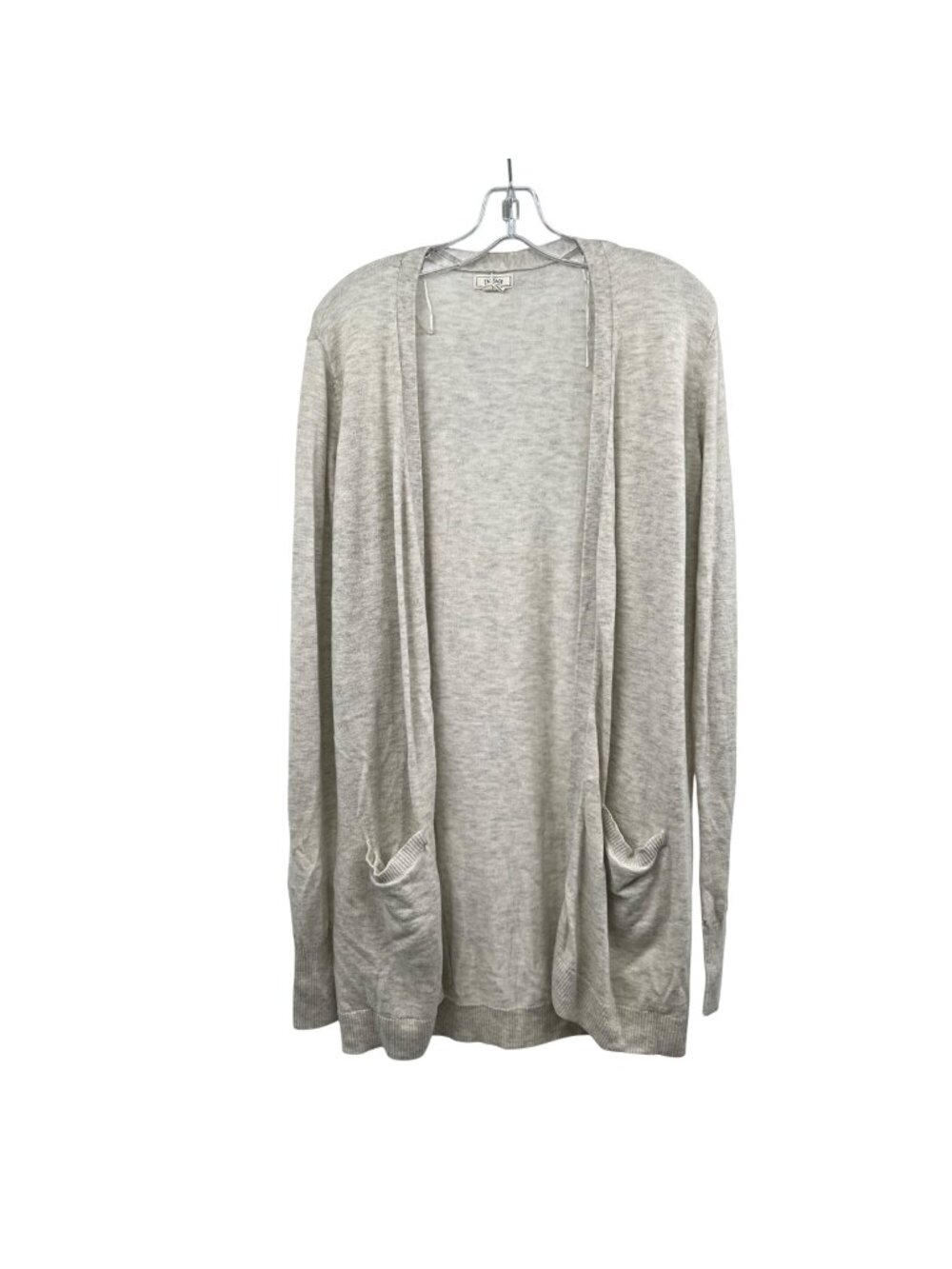 Fat Face Womens Cardigan Open Front Cream/Gray Size 12 Pockets